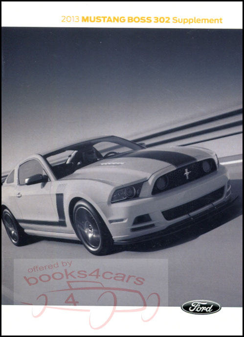 view cover of 2013 Mustang Boss owners manual supplement by Ford