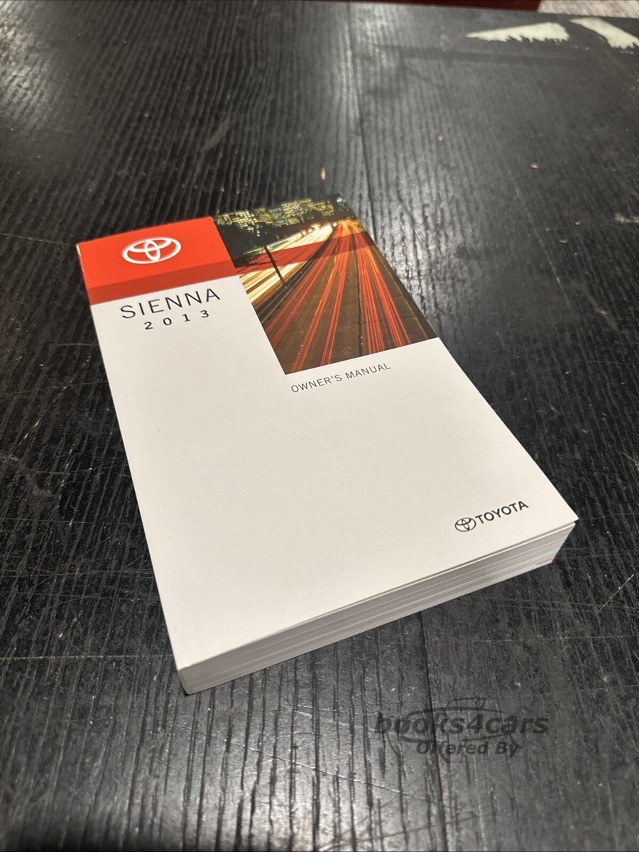 view cover of 2013 Sienna owners manual by Toyota