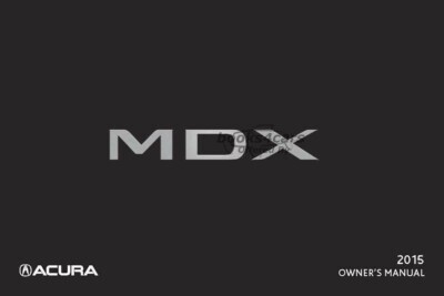 view cover of 2015 MDX owners manual by Acura