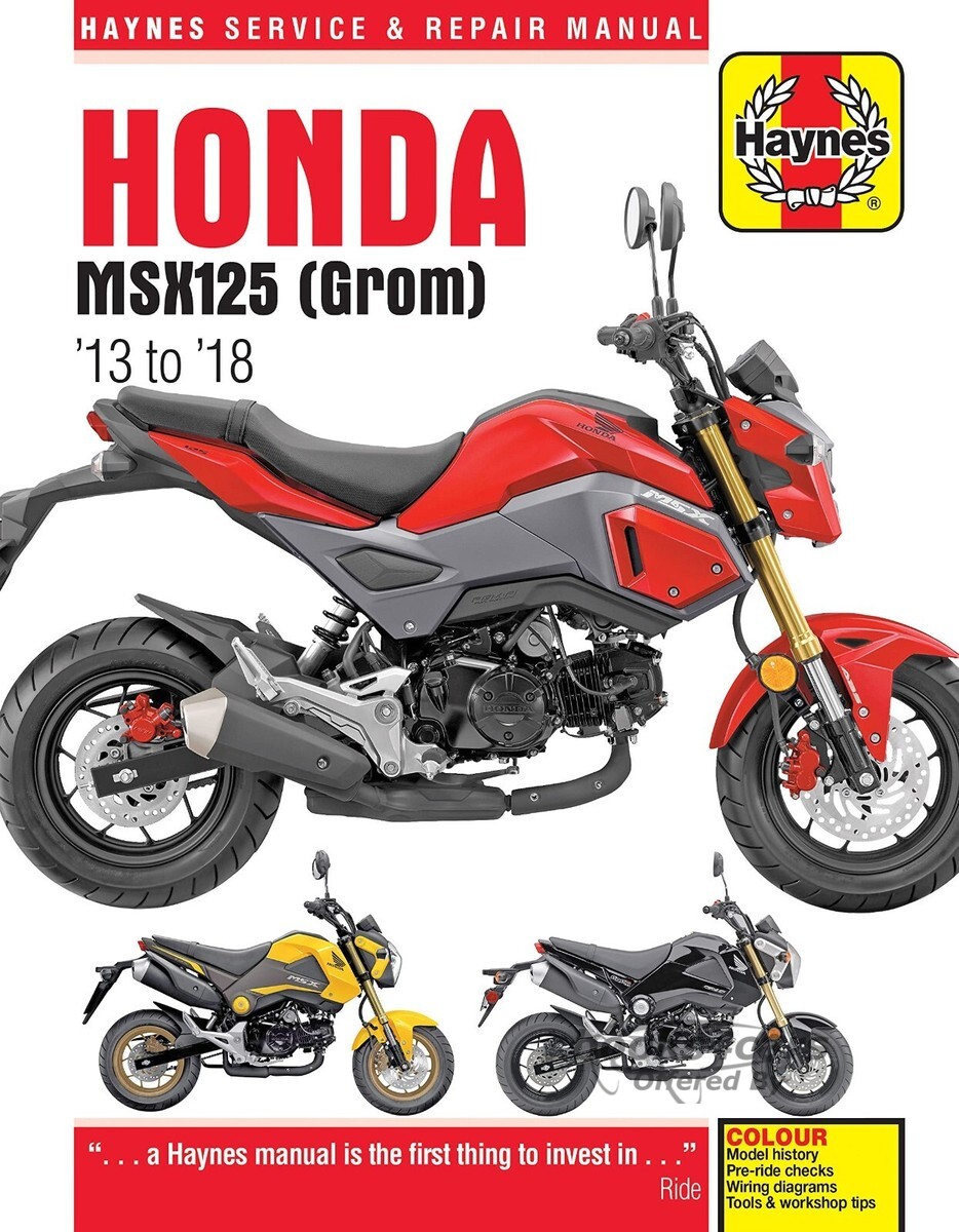view cover of 2013-2018 Honda Grom MSX125 Shop Service Repair Manual by Haynes