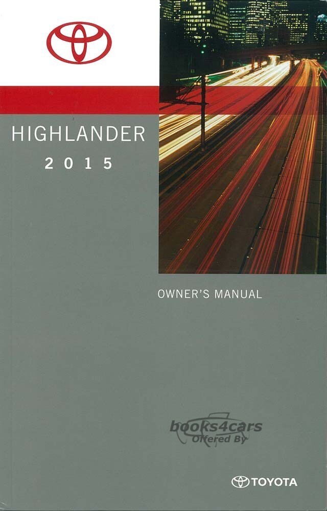 view cover of 2015 Highlander owners manual by Toyota
