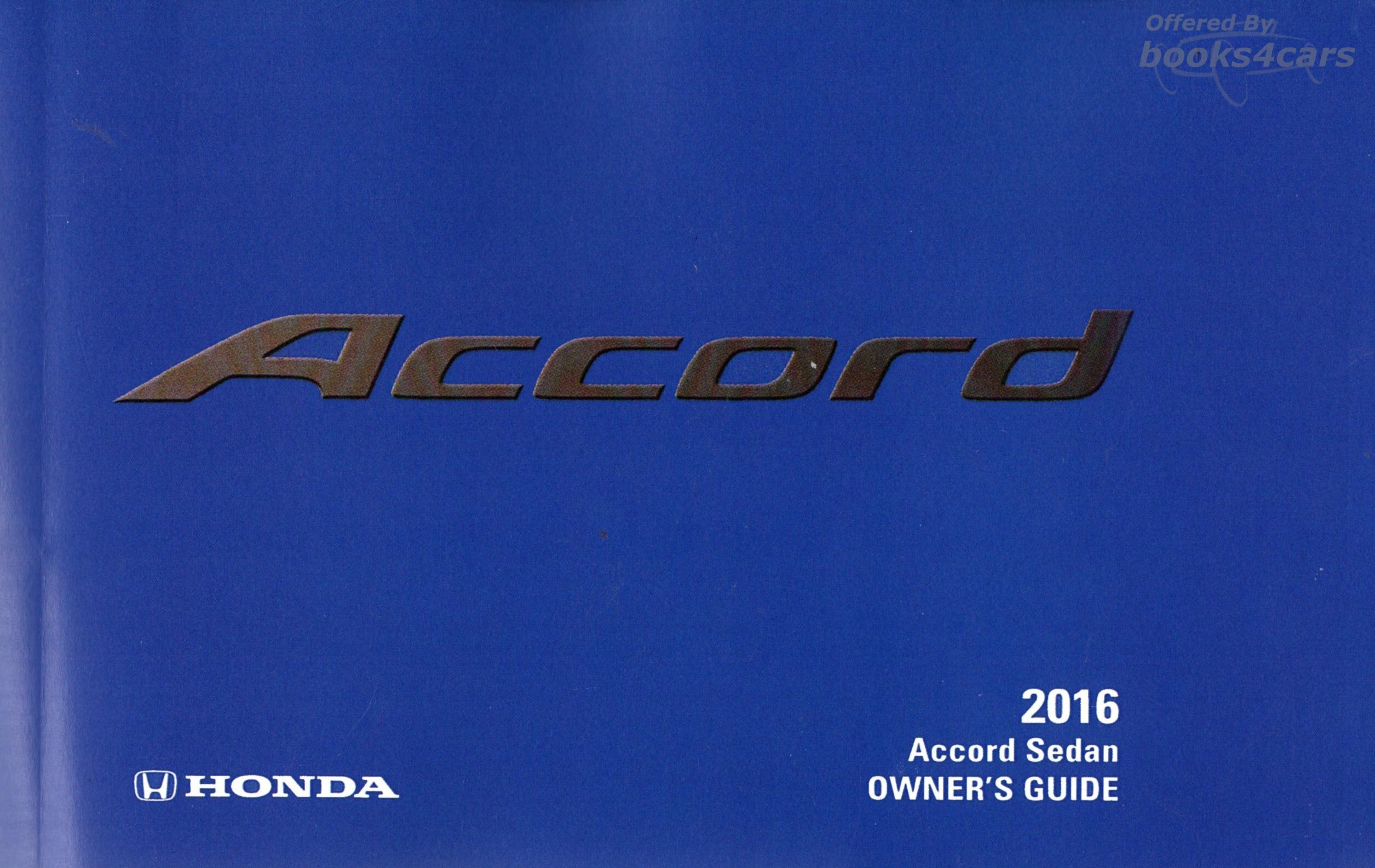 view cover of 2016 Accord 4 door sedan owners manual by Honda includes navigation
