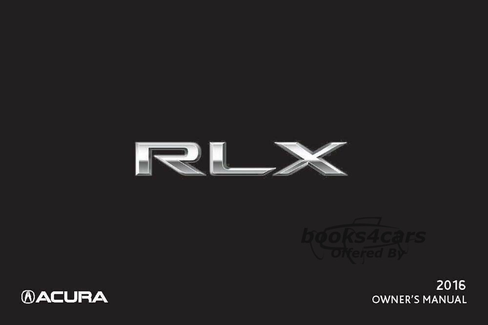 view cover of 2016 RLX owners manual by Acura