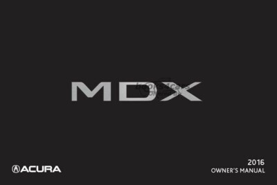 view cover of 2016 MDX owners manual by Acura