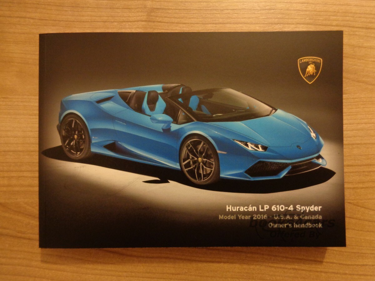 view cover of Huracan LP 610-4 Spyder owners manual by Lamborghini