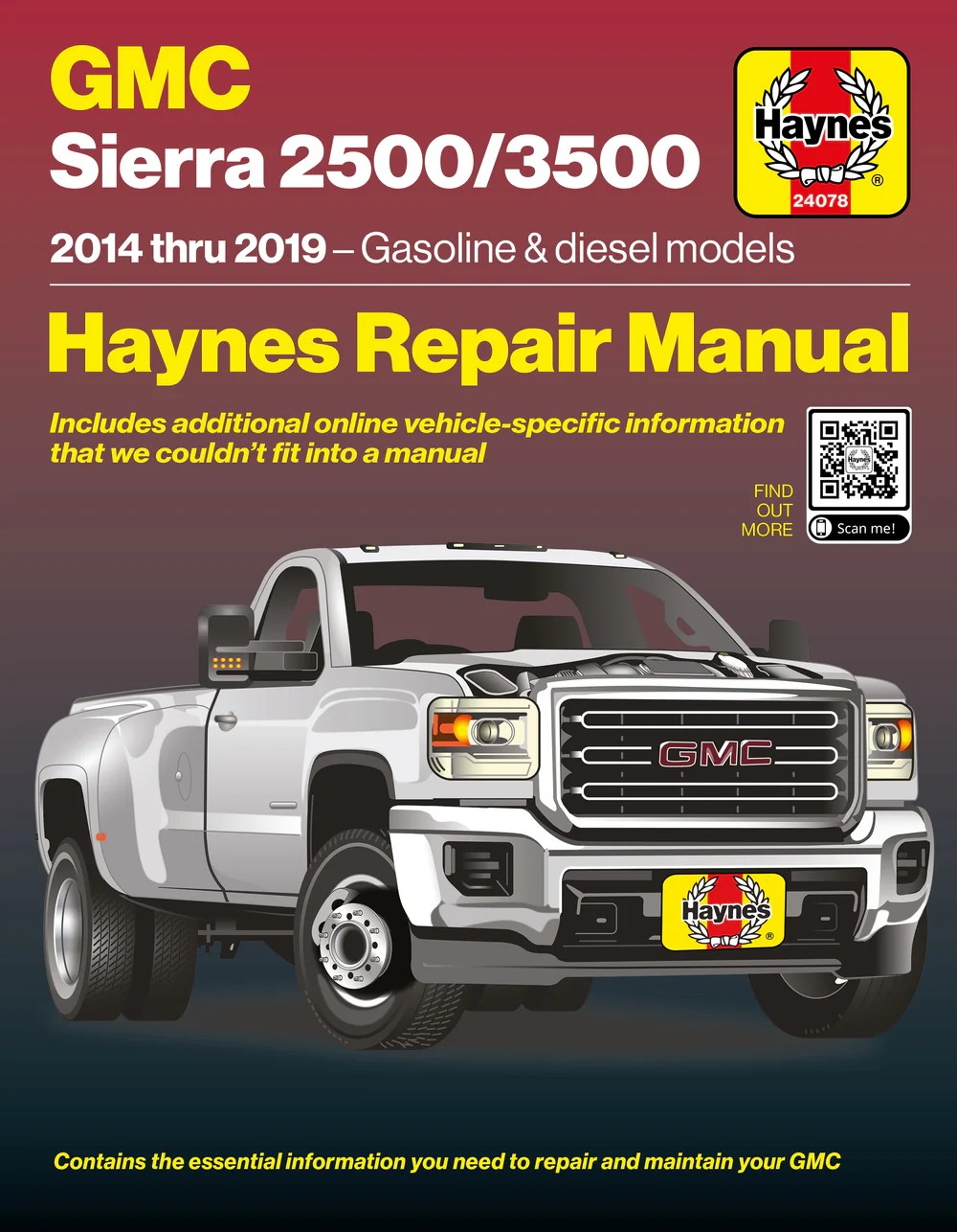 view cover of 2014-2019 GMC Sierra Denali 2500 3500 HD Denali Shop service repair manual by Haynes for Gas & Diesel. This truck shares a platform with Chevrolet 2500 3500 Silverado 