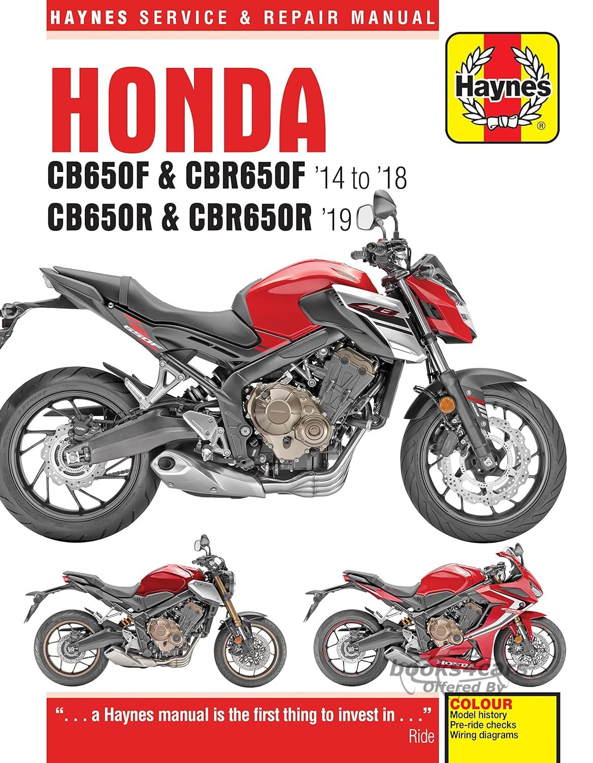 view cover of 2014-2019 Honda CB650 CBR650 Shop Service Repair Manual by Haynes for CB650F CBR650F CB650R CBR650R