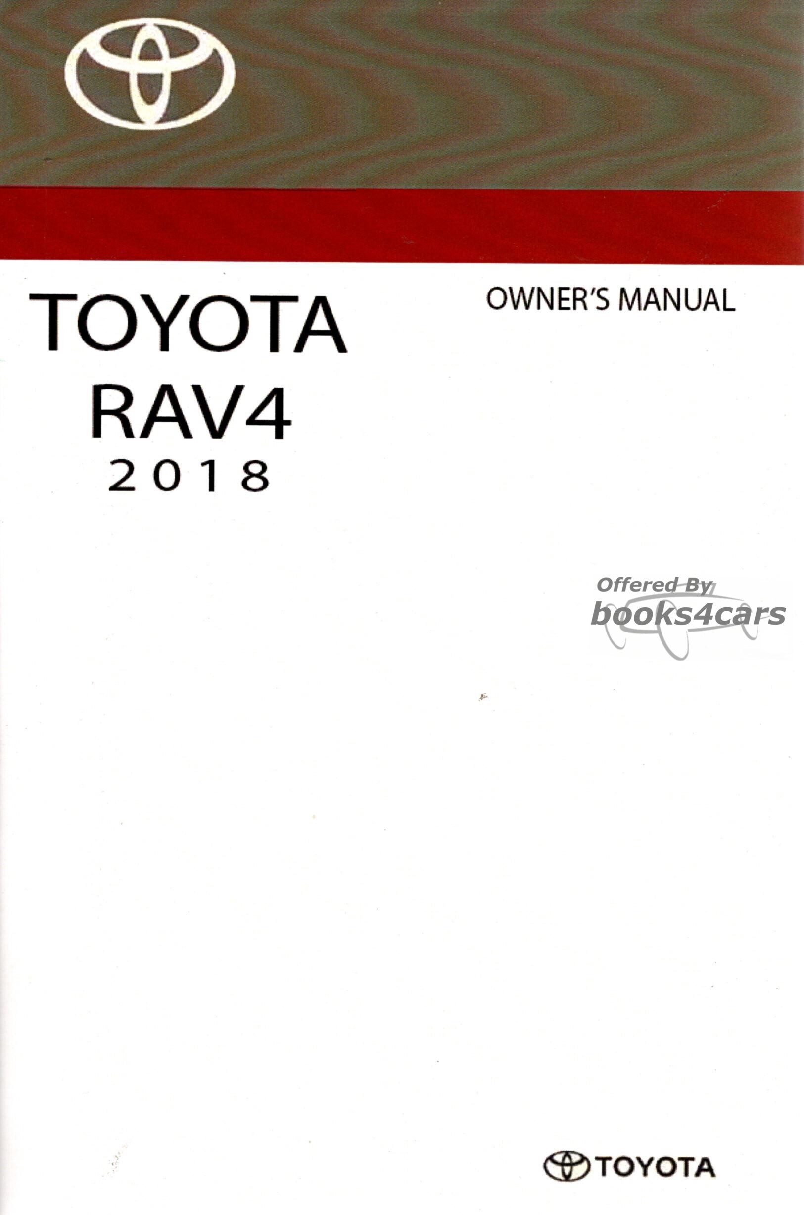 view cover of 2018 Rav4 Owners Manual by Toyota for Rav 4