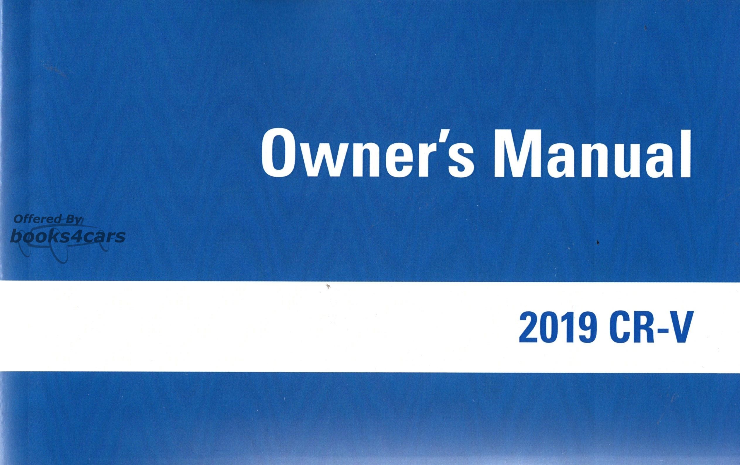 view cover of 2019 CRV CR-V owners manual by Honda