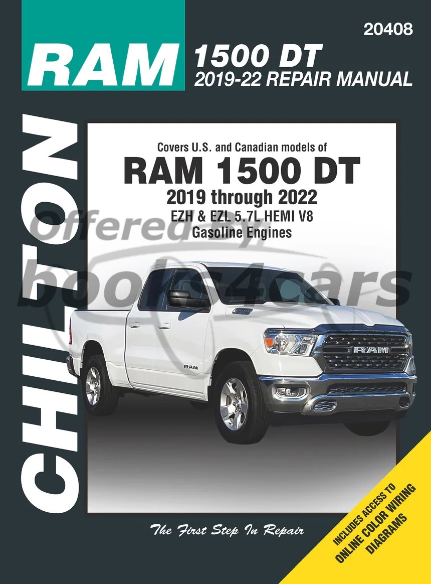 view cover of 2019-2022 Dodge Ram 1500 DT Pickup Truck Chilton Shop Service Repair Manual for all Gas & Diesel models