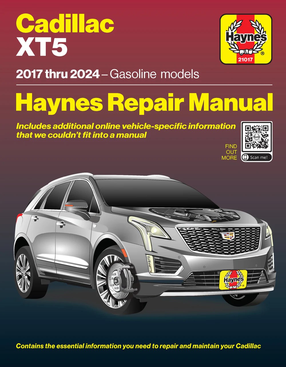 view cover of 2017-2024 Cadillac XT5 Gas Shop Service Repair Manual by Haynes with step by step repair procedures