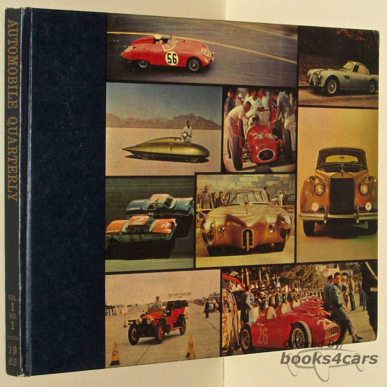 view cover of Volume 01, Issue 1 of Automobile Quarterly featuring Ferrari, Barney Oldfield, Lincoln Continental, Duesenberg, 1750 Alfa, and others. Premier Issue Spring 1962