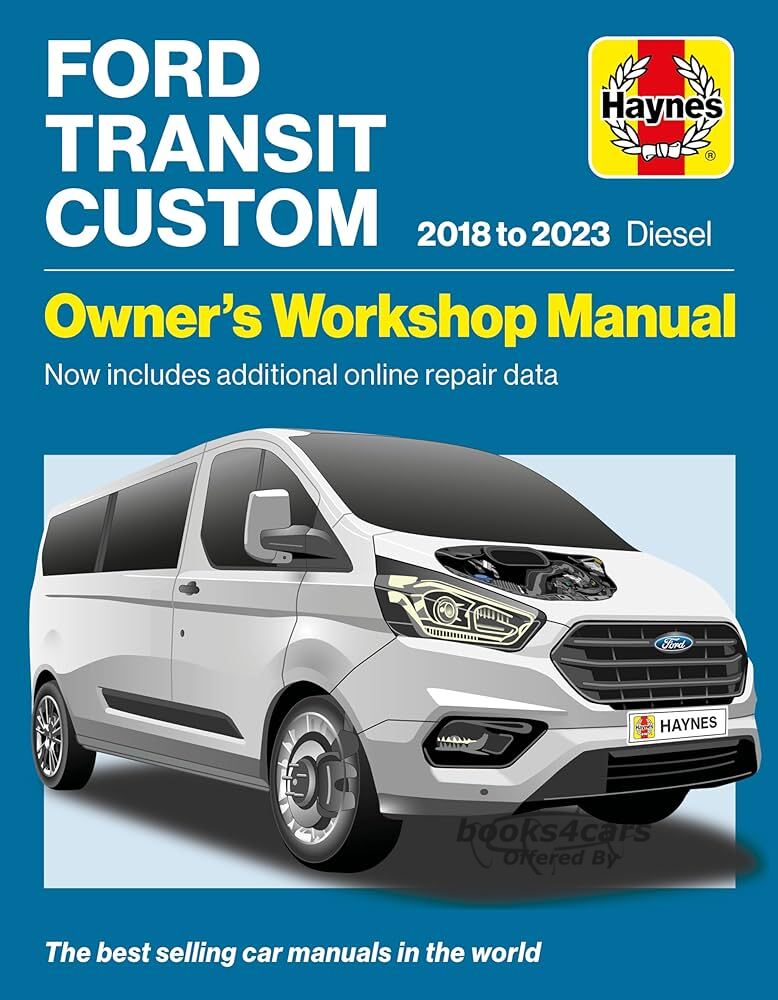 view cover of 2018-2023 Ford Transit Custom Diesel TF Shop Service Repair Manual with 2.0L EcoBlue Diesel engines by Haynes includes mechanical coverage for Tourneo