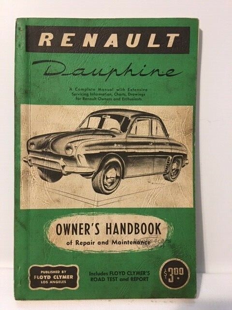 view cover of Renault Dauphine owners handbook of repair and maintenance